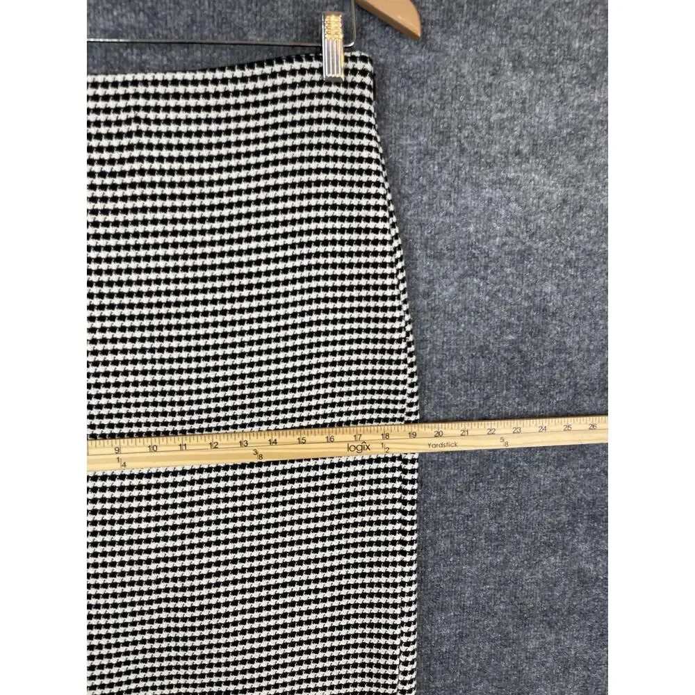 Mongo MNG Skirt‎ Women's Large Houndstooth Black White Long